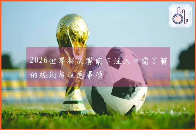 2026世界杯决赛前下注入口需了解的规则与注意事项